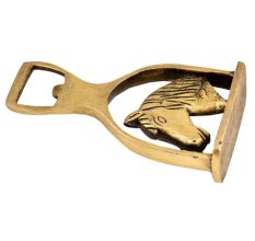 Brass Bottle Opener Horse Saddle Stirrup Horse Head In Center