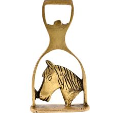 Brass Bottle Opener Horse Saddle Stirrup Horse Head In Center