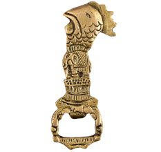 Cock Face Elephant Design Brass Bottle Opener