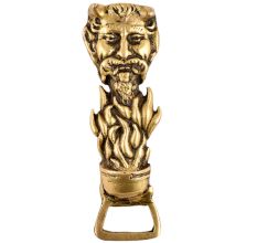 Bearded Man Face Bottle OpenerÂ Over Fire Torch