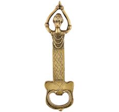 Brass Bottle Opener Tribal Man With His Hands Raised Above In Meditation