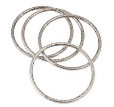 Simple 92.5 Sterling Silver Bangle Bracelet for Women/Girls (Set Of 4)