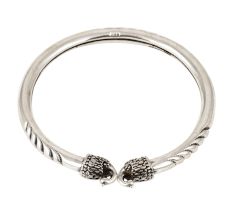 Double Peacock 92.5 Sterling Silver Bangle Opening Fashion Bangles