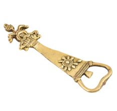 Brass Bottle Opener With Tribal Flower Design on Top