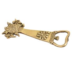 Brass Bottle Opener With Floral Design