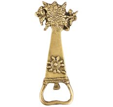 Brass Bottle Opener With Floral Design