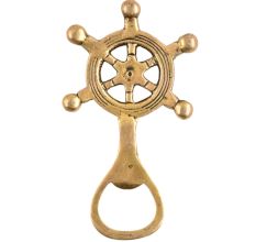 Brass Ship Wheel Bottle Opener