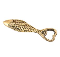 Brass Fish Bottle Opener Tribal Design