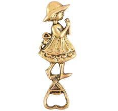 Girl Brass Bottle Opener Carrying A Pitcher