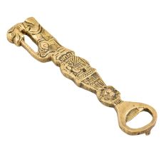 Brass Bottle Opener With Dog And Elephant Head