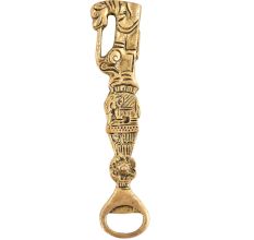 Brass Bottle Opener With Dog And Elephant Head