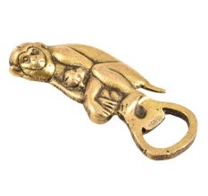 Brass Bottle Opener With Monkey And Child Statue