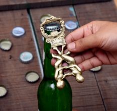 Brass Bottle Opener With Two Dancing Girls Statue