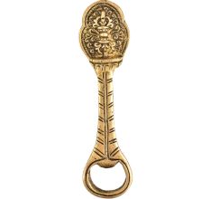 Brass Tribal Bottle Opener With Floral Engraving Top