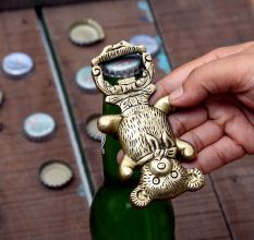 Brass Teddy Bear Bottle Opener