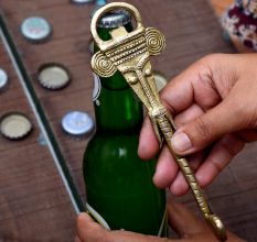 Brass Bottle Opener With Tribal Elephant Face