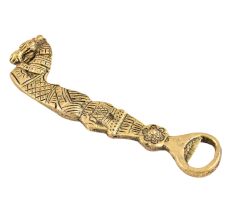 Brass Bottle Opener With Tribal Design And Horse Head