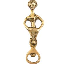 Brass Bottle Head Tribal Man Big Nose Bottle Opener