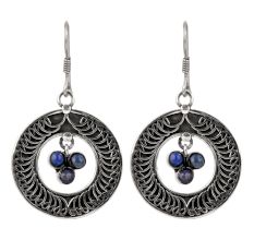 92.5 Sterling Silver Earrings With Lapis Lazuli Statement Earrings