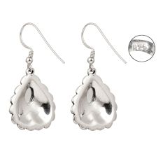 92.5 Sterling Silver Earrings Heart  Red Stone Dangle Earrings