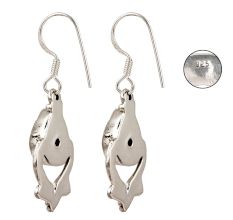 92.5 Sterling Silver Earrings Simple Black Stone Dangle Earrings
