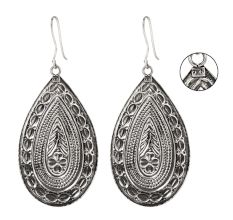 92.5 Sterling Silver TribalÂ Dangle Statement Earrings