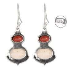 92.5 Sterling Silver Earrings Garnet Pearl Topaz Stone Earrings