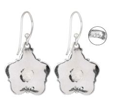 92.5 Sterling Silver Earrings Rainbow Moonstone Flower Drop Earrings