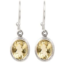 92.5 Sterling Silver Earrings Topaz Engraved Dangle and Drop Earring