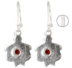 92.5 Sterling Silver Earrings Red Jasper Studded Fancy Earrings