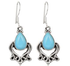 92.5 Sterling Silver Earrings Turquoise Dangle and Drop Earrings for Women