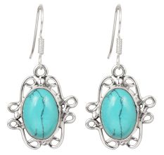 92.5 Sterling Silver Earrings Turquoise Dangle Earrings