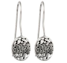 92.5 Sterling Silver Earrings Mosaic Design Drop Earrrings