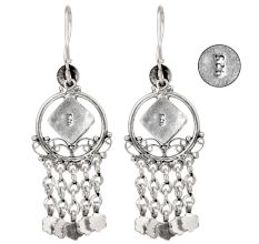 Sterling-Silver-Earrings-Cubic-Magenta-Quartz Silver Tassel Earrings