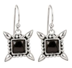 92.5 Sterling Silver Earrings Starry Square Zirconia Dangle Earrings
