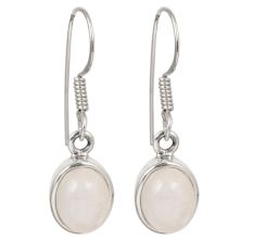 92.5 Sterling Silver Earrings Casual Wear Moonstone Stone Hanging Earrings