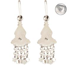 92.5  Sterling Silver Earrings Pink Tourmaline Long Dangle Earrings