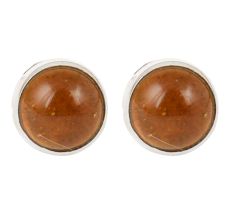 92.5 Sterling Silver Earrings Studs Agate Adorned Studs