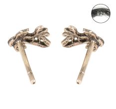 92.5 Sterling Silver Earrings Beach Palm Tree Stud Earrings