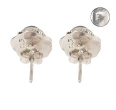 Sterling Silver Earrings Green Malachite Engraved Studs