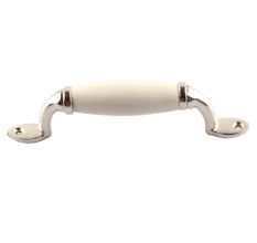 Cream Small Ceramic Silver Door Handles