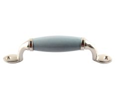 Grey Small Ceramic Silver Door Handles