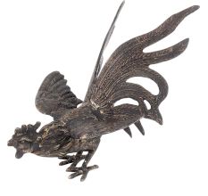 Brass Figurine Handmade Large Fighting Cock
