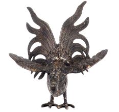 Brass Figurine Handmade Large Fighting Cock