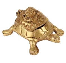 Brass Turtle Yantra Box Statue