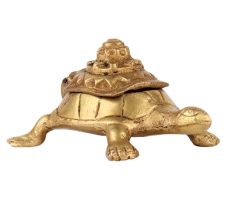 Brass Turtle Yantra Box Statue