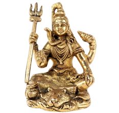 Brass Shiva Statue Ashirwad Mudra Meditation Idol