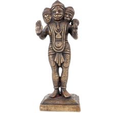 Brass Hanuman Statue With Three Head  Standing  Show Piece