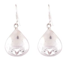 92.5 Sterling Silver Earrings Oval Tigers Eye Teardrop Earrings
