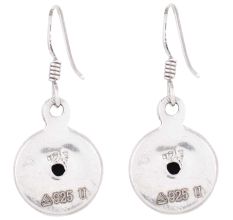 92.5 Sterling Silver Earrings Round  Lapis Lazuli Statement Earrings